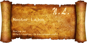 Nester Lajos névjegykártya
